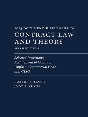 cover image of Document Supplement to Contract Law and Theory : Selected Provisions